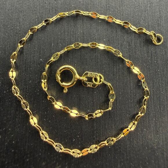 Unbranded Jewelry - Solid 14k Italian Yellow Gold Mirror Link Bracelet 6.5" Long 1.5mm Wide
